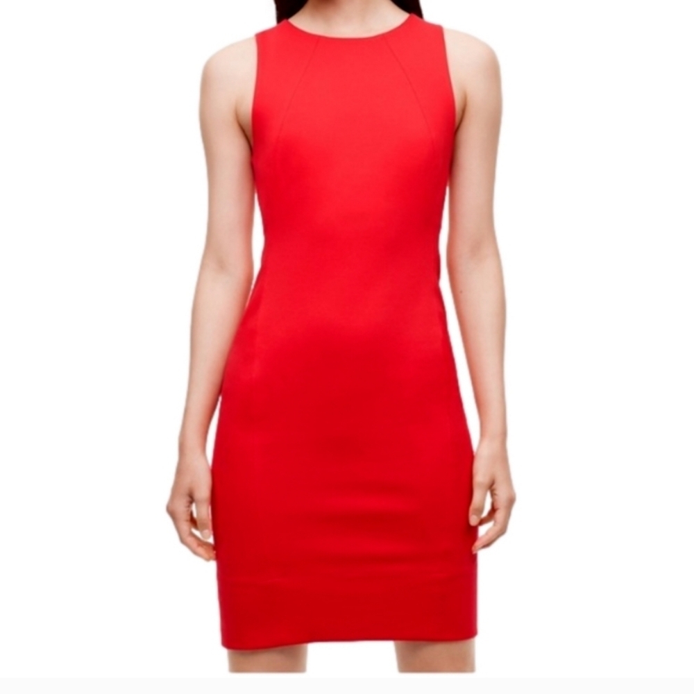 NWOT Aritzia Babaton Miguel red/orange fitted dress. Women size 6